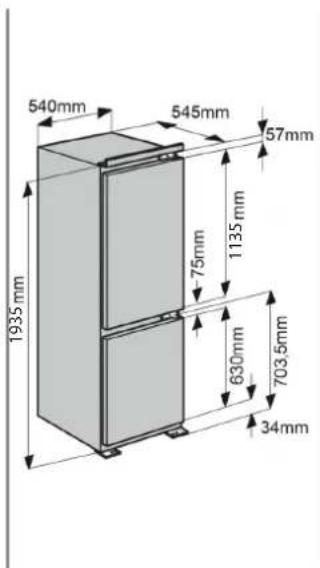 540mm 545mm 57mm 1935mm 75mm 1135mm 630mm 703.5mm 34mm