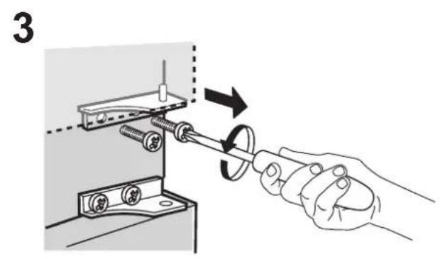 Illustration of a hand using a tool to adjust or install a mechanical component.