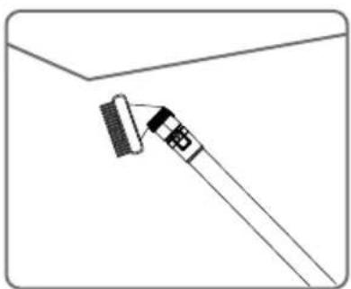 Simple line drawing of a tool interacting with a surface (no text or symbols)