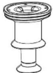 Line drawing of a mechanical component with a flanged top and base (no text or symbols)