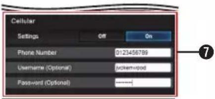 Cellular Settings Off On Phone Number 0123456789 Username (Optional) sickemwood Password (Optional) **** ⑦