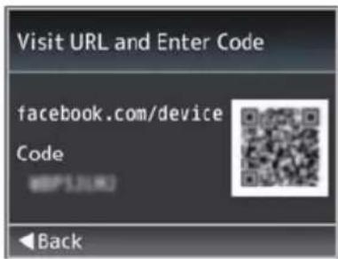 Visit URL and Enter Code facebook.com/device Code Back