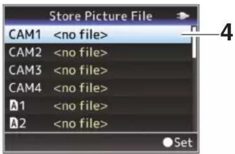 Store Picture File CAM1 CAM2 CAM3 CAM4 A1 A2 Set