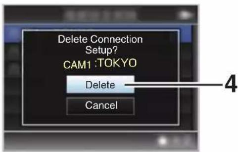 Delete Connection Setup? CAM1: TOKYO Delete Cancel
