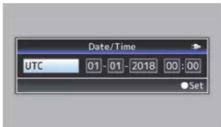 Date/Time UTC 01-01-2018 00:00 Set
