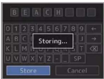 Storing... Store Cancel