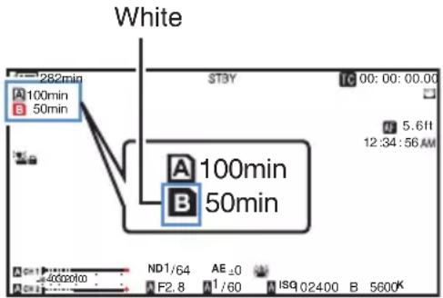 White A 100min B 50min A 100min B 50min ST3Y 10:00:00:00.00 07 5.6ft 12:34:56 AM ND1/64 AE ±0 F2.8 1/60 ISO 02400 B 5600K