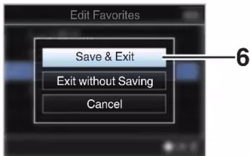 Edit Favorites Save & Exit Exit without Saving Cancel