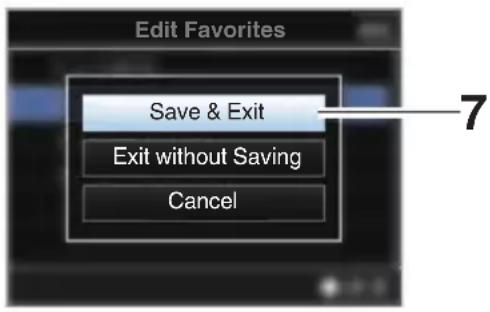 Edit Favorites Save & Exit Exit without Saving Cancel