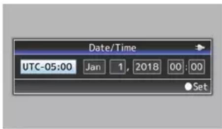 Date/Time UTC-05:00 Jan 1, 2018 00:00 Set