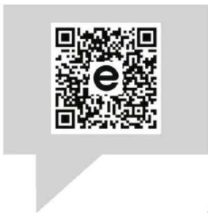 QR code with central 'e' logo, likely linking to a digital resource or website