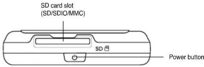 SD card slot (SD/SDIO/MMC), Power button