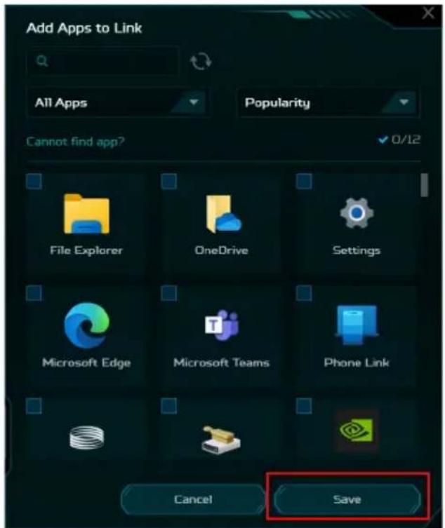 ACER Predator Helios Neo 16 - Paramètres de synchronisation de l'application - 2