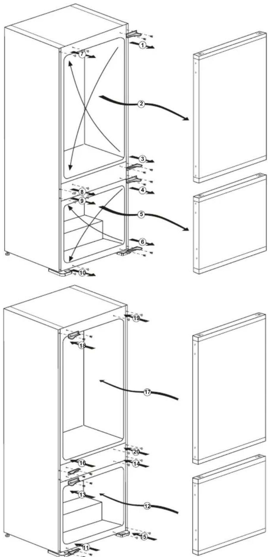 BEKO BCSA285K4SFN - Przekładanie drzwi - 1