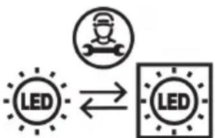 graph TD A["LED"] <--> B["LED"] C["Robot Icon"] --> B