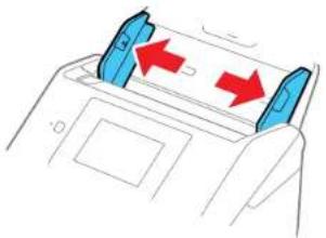 Diagram of a device interior showing two blue clips with red arrows indicating direction (no text or symbols).