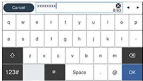 Cancel 8:63 q w e r t y u i o p a s d f g h j k l - 123# Space . @ OK