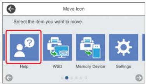 Move Icon Select the item you want to move. Help WSD Memory Device Settings
