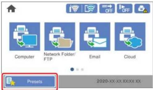 Computer Network Folder/ FTP Email Cloud Presets 2020-XX-XX XX:XX XX