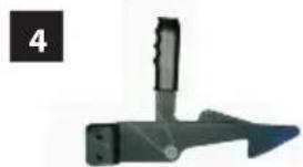 Close-up of a mechanical tool with a pointed tip and handle, no visible text or symbols.