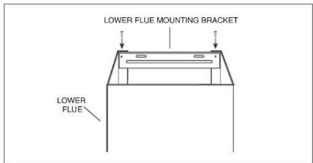 Lower flue mounting bracket, lower flue.