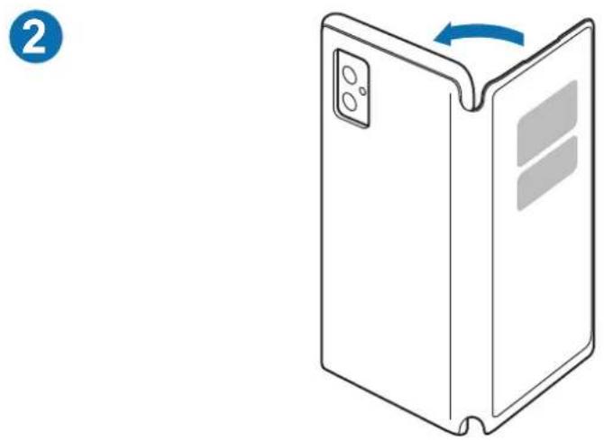 Illustration of a closed door with a blue arrow indicating rotation (no text or symbols)