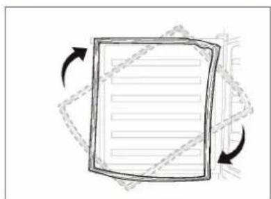 Abstract diagram showing a document with arrows indicating rotational movement (no text or symbols)