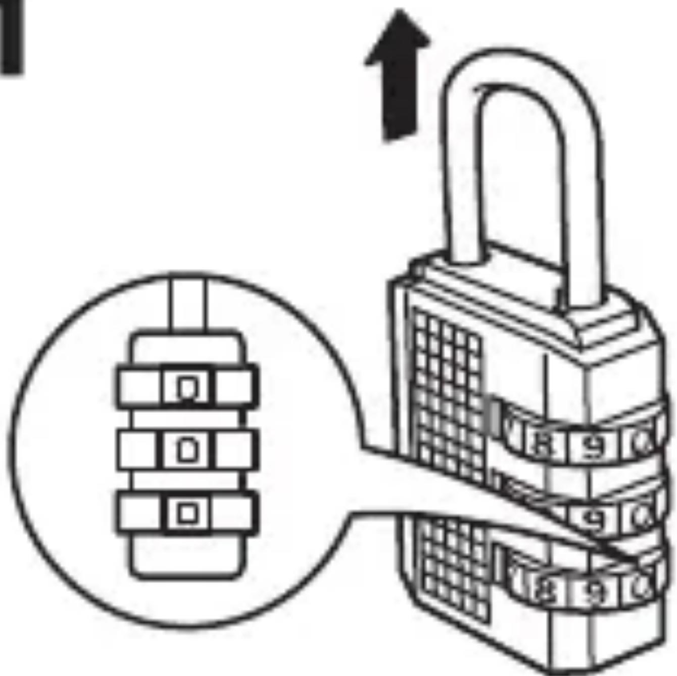 Diagram illustrating a padlock with numbered blocks and an upward arrow, symbolizing data storage or security.