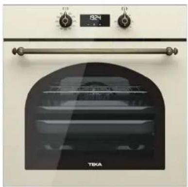 Exterior view of a modern kitchen oven with digital display and horizontal arm (no visible text or symbols)