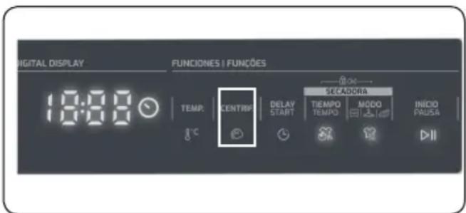 DIGITAL DISPLAY 18:00 FUNCTIONS | FUNÇÕES TEMP. CENTRIF. DELAY START TIME TIME MODE START PAUSE -04- DRYER