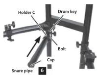 ROLAND MDS-Compact - Attaching the snare pipe - 1