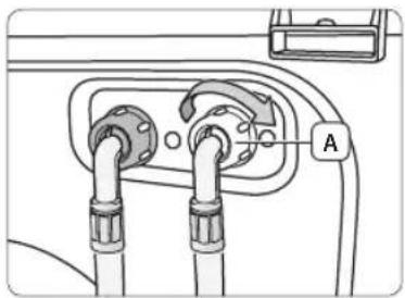SAMSUNG WF80F5E5W4X - A melegvíz-ellátó tömlő bekötése (meghatározott modellek) - 2