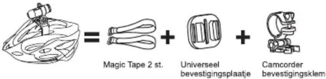 = Magic Tape 2 st. + Universeel bevestigingsplaatje + Camcorder bevestigingsklem