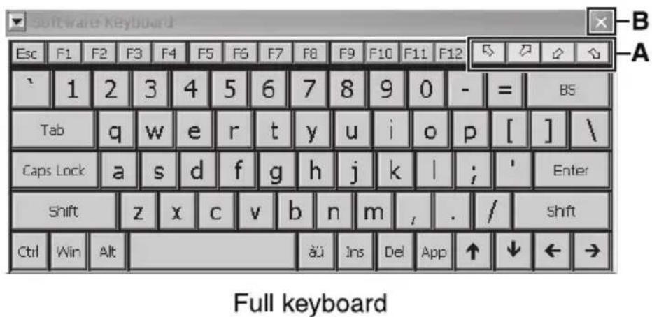 Software Keyboard Esc F1 F2 F3 F4 F5 F6 F7 F8 F9 F10 F11 F12 ' 1 2 3 4 5 6 7 8 9 0 - = BS Tab q w e r t y u i o p [ ] \ Caps Lock a s d f g h j k l ; ' Enter Shift z x c v b n m , . / shift Ctrl Win Alt äü Ins Del App ↑ ↓ ← → Full keyboard