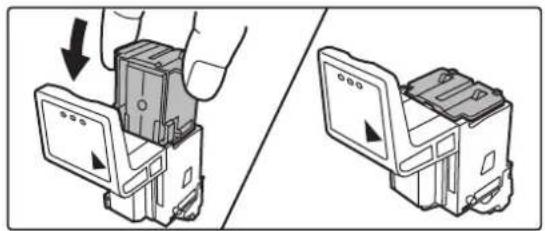 Diagram showing two views of a device with arrows indicating movement, and no text or symbols present.
