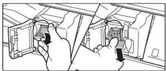 Illustration of hands installing or adjusting a mechanical component inside a vehicle frame (no text or symbols visible).