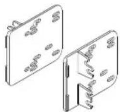 Technical line drawing of two mechanical bracket components with mounting holes (no text or symbols)