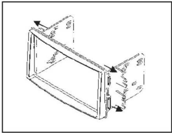 Technical line drawing of a rectangular mechanical component with internal channels and mounting holes (no text or symbols)