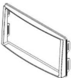 Technical line drawing of a rectangular frame with mounting holes (no text or symbols)