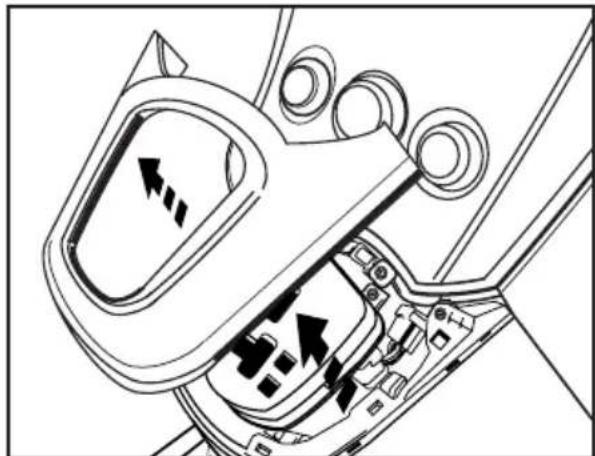 Diagram of a car dashboard with directional arrows indicating movement or flow (no text or symbols present)