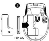 Best Buy BE-PKRFCO - Installation des piles de la souris et retrait du récepteur nano - 3