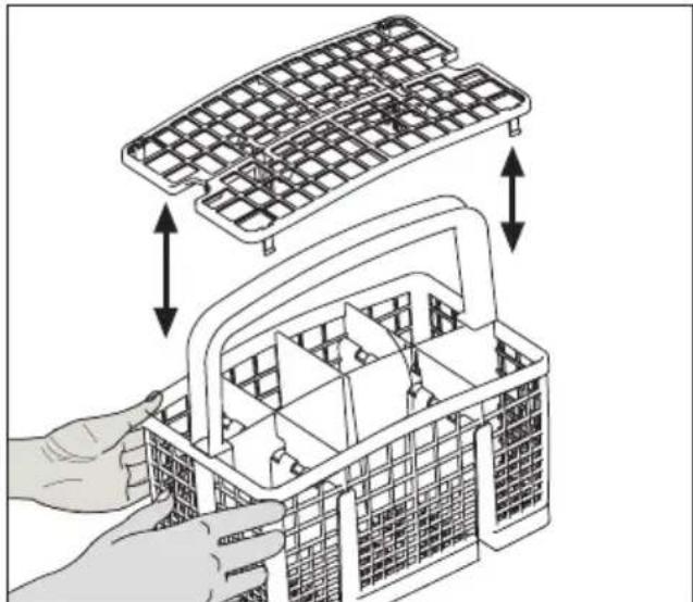 Illustration of hands assembling a plastic basket with grid patterns (no text or symbols)