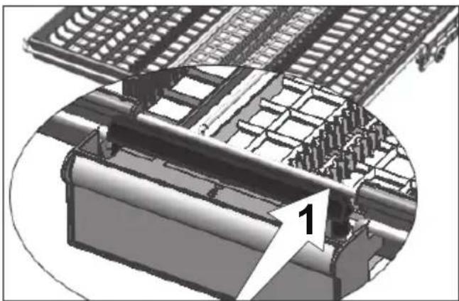 Technical illustration of a mechanical assembly with a numbered component (1) and no visible text or symbols