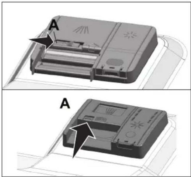Two technical diagrams showing a device with labeled components, no text or symbols present.