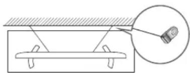 Diagram showing a bench with a magnified inset of a device (no text or symbols present)