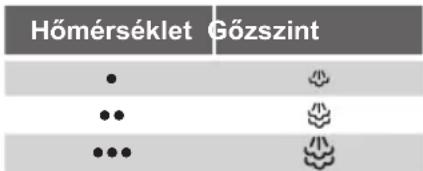 Hőmérséklet Gözszint • •• •••