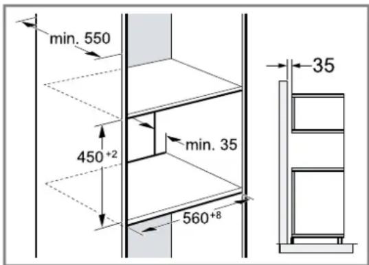 min. 550 450⁺² min. 35 560⁺⁸ 35