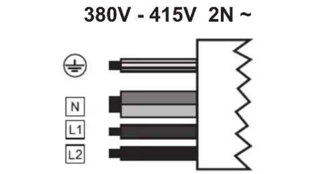 380V - 415V 2N ~ N L1 L2