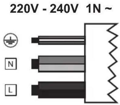 220V - 240V 1N ~ N L