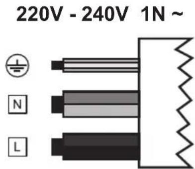 220V - 240V 1N ~ N L